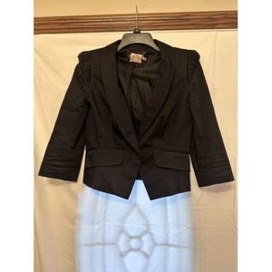 Juicy Couture Womens‎ Blazer Size Small Black Ruffle Long Sleeve Casual Jacket